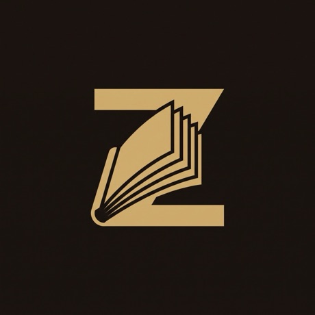 Zokario logo: a letter Z formed from the fanned pages of an open book